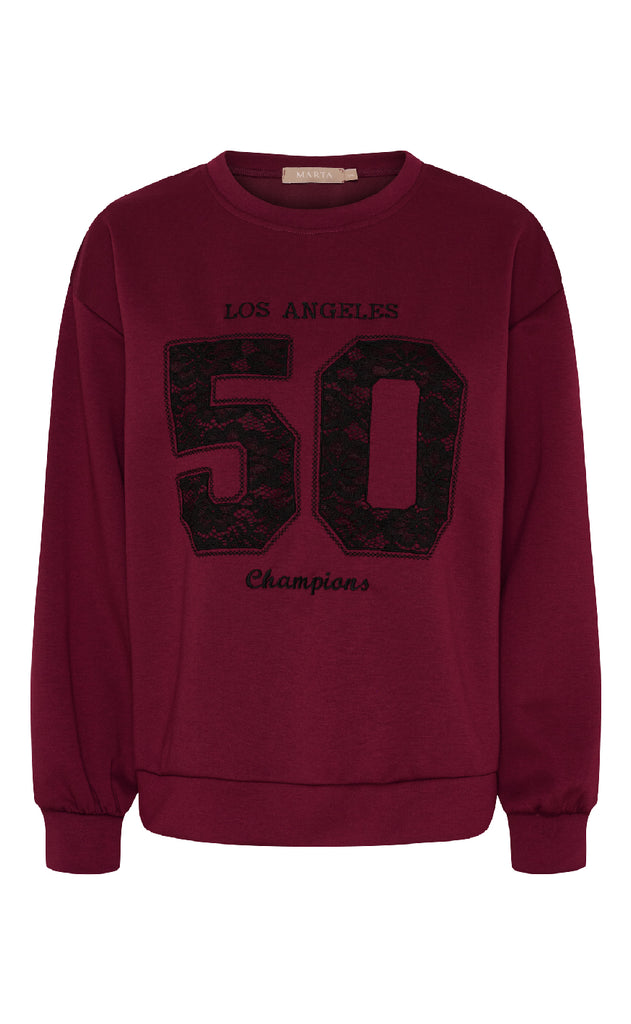 Marta Du Chateau Sweatshirt - Liora - Bordeaux/Black