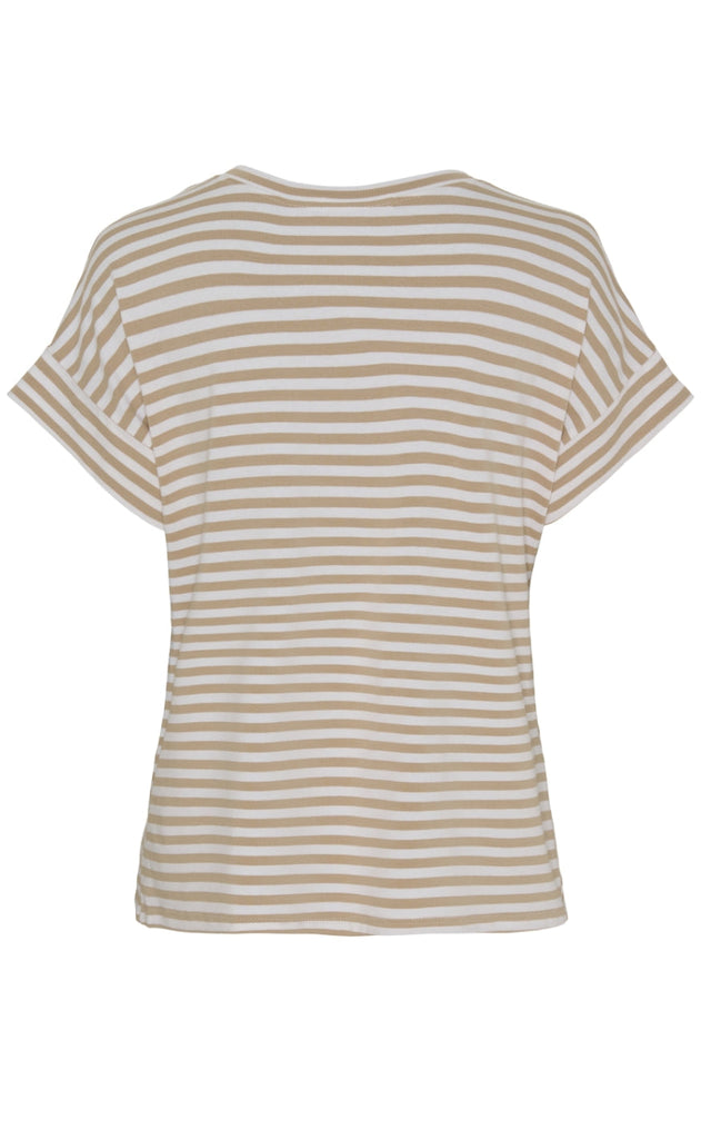 Marta Du Chateau T-Shirt - 85356 Lotte - White/Beige Stripe