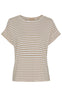 Marta Du Chateau T-Shirt - 85356 Lotte - White/Beige Stripe