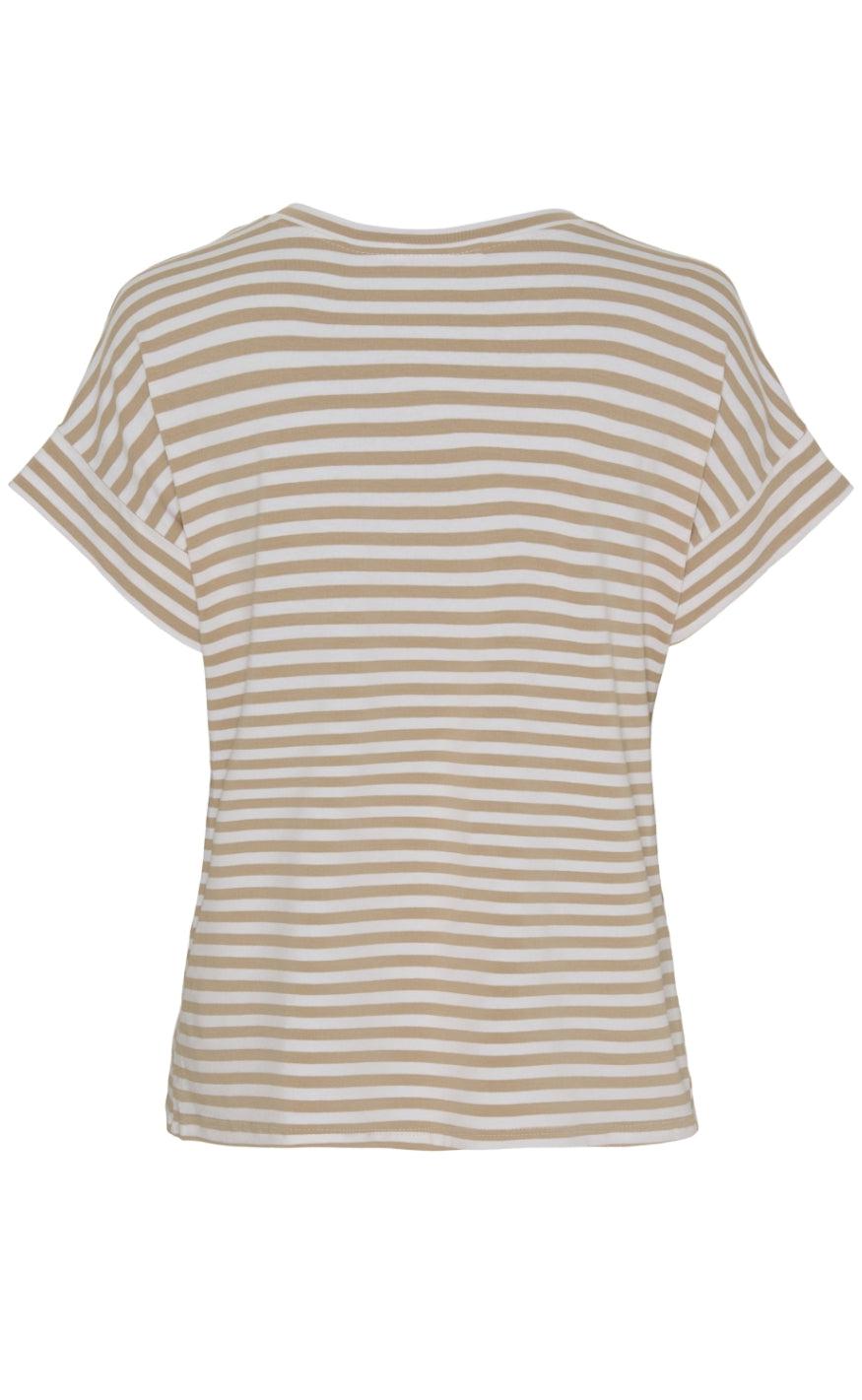 Marta Du Chateau T-Shirt - Lotte - White/Beige Stripe