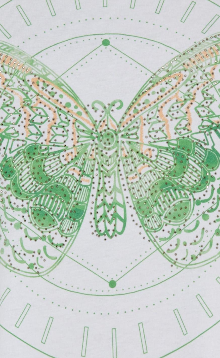 Marta Du Chateau T-shirt - 1535 Marie - Green Butterfly
