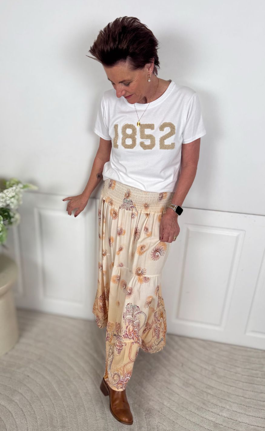 Marta Du Chateau T-shirt - Alvera - White/Beige
