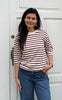 Marta Du Chateau T-shirt - Brooklyn - Beige/Bordeaux