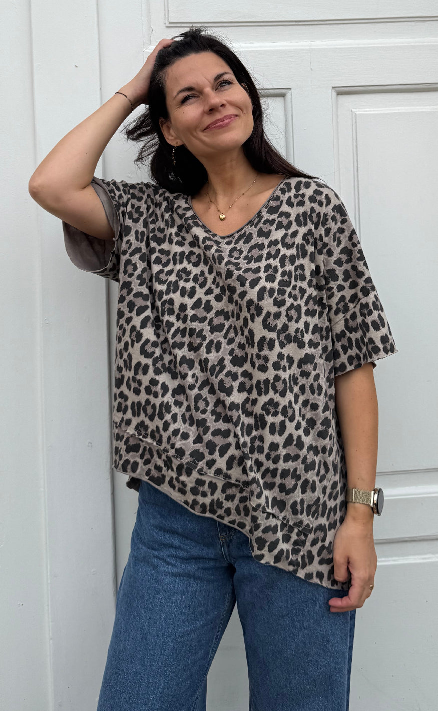 Marta Du Chateau T-shirt - Harper - Beige Leo