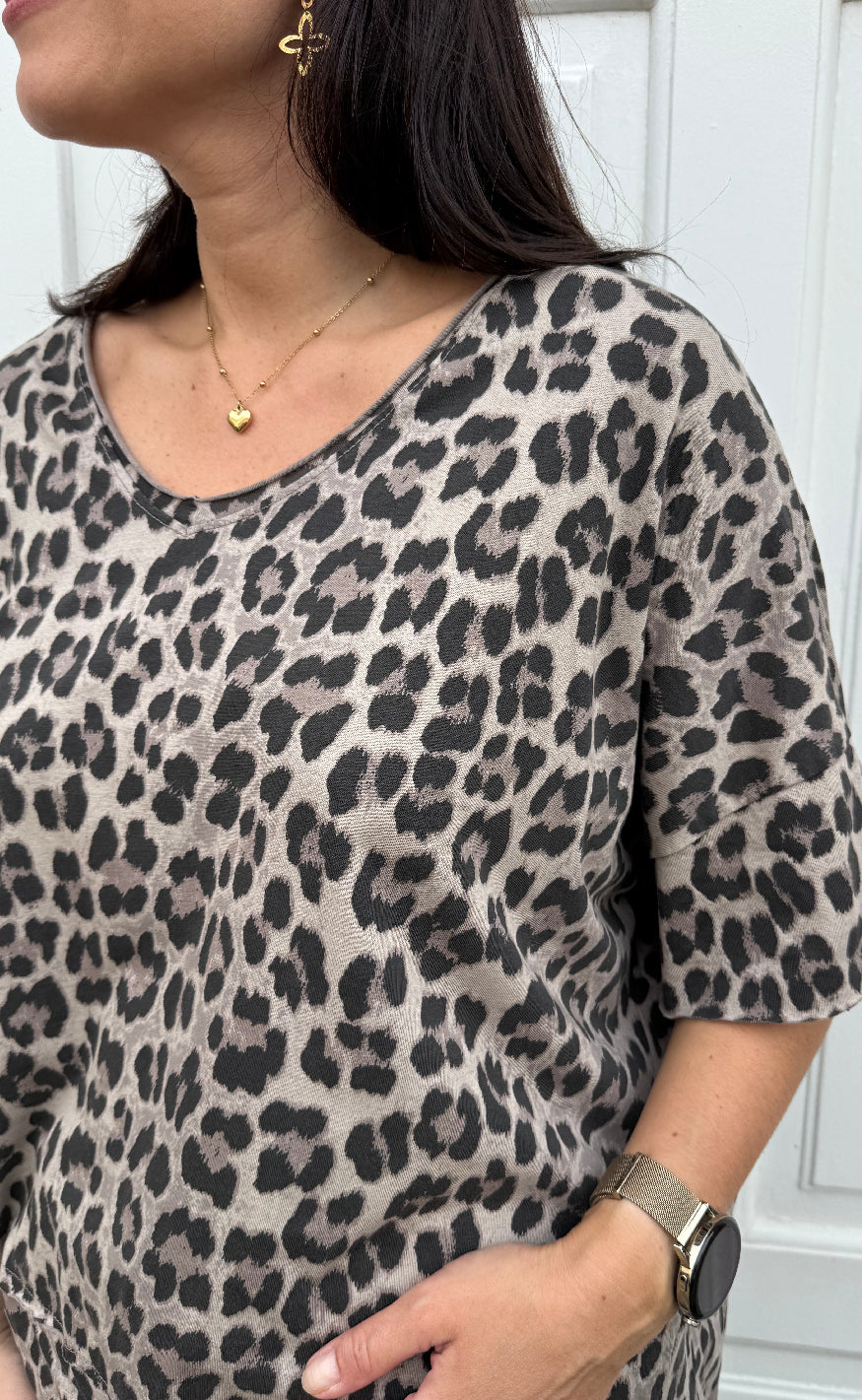 Marta Du Chateau T-shirt - Harper - Beige Leo