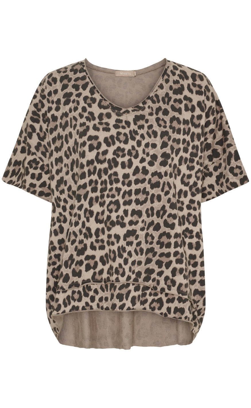 Marta Du Chateau T-shirt - Harper - Beige Leo