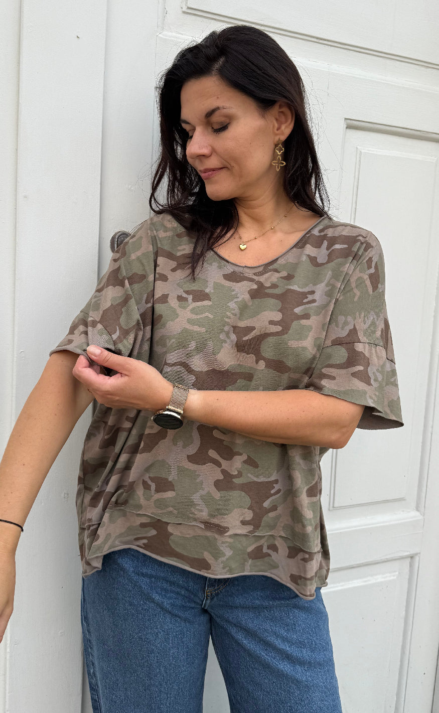 Marta Du Chateau T-shirt - Harper - Green Camo