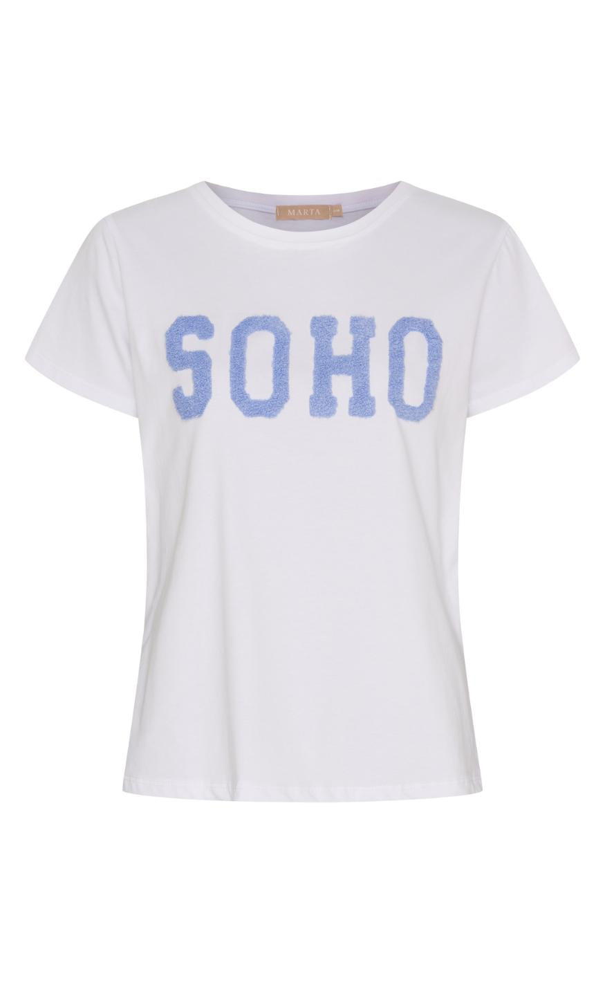 Marta Du Chateau T-shirt - Herdis - White/Sky