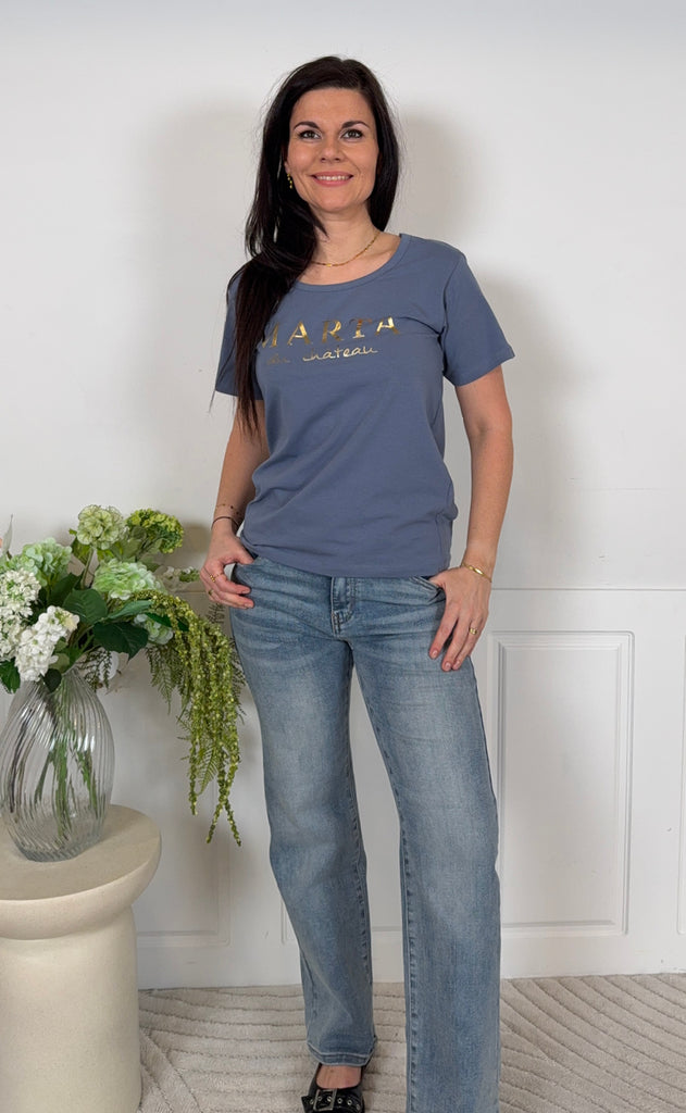 Marta Du Chateau T-shirt - Jeanette - Denim Blue