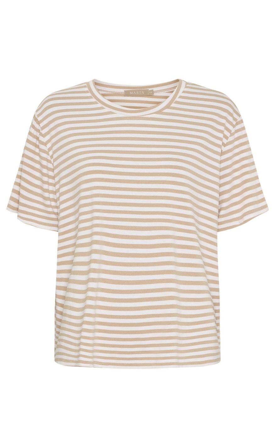 Marta Du Chateau Tee - Enrica - Beige Stripe
