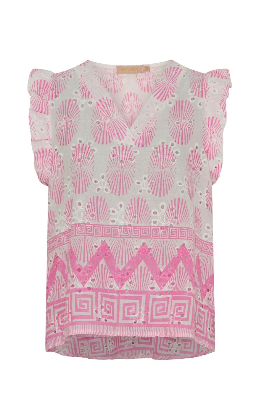 Marta Du Chateau Top - 85573 Juliane - White/Baby