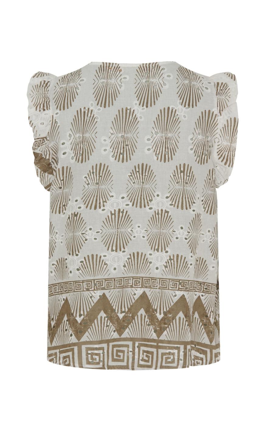 Marta Du Chateau Top - Juliane - White/Camello
