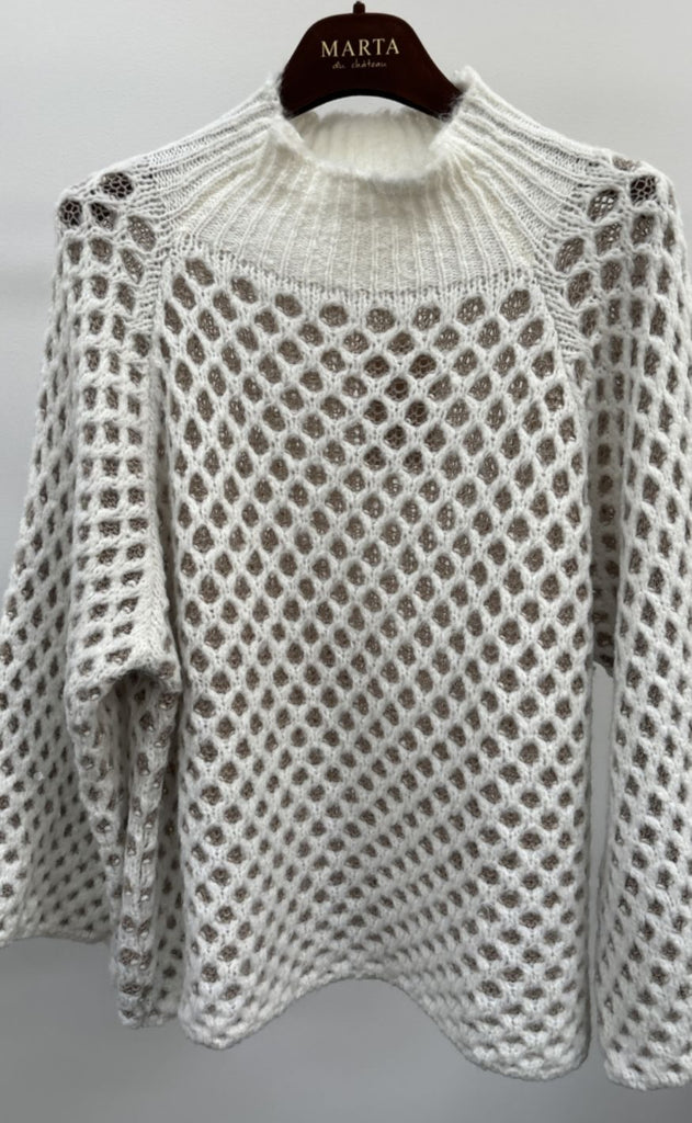 Marta Du Chateau Trøje - Clemence Knit - Bianco/Beige