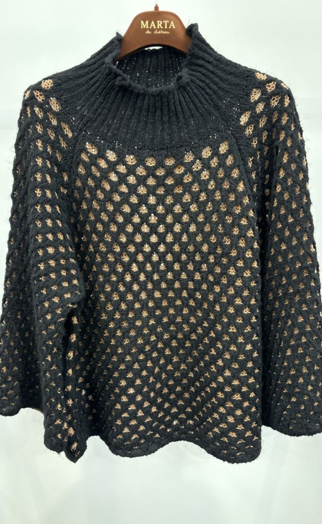 Marta Du Chateau Trøje - Clemence Knit - Black/Camello