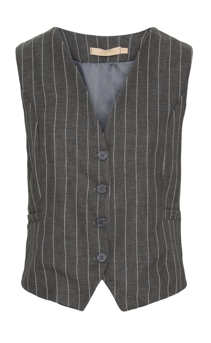 Marta Du Chateau Vest - 81093 Solveig - Grey Stripe