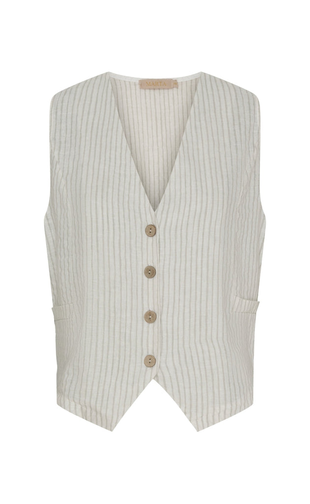 Marta Du Chateau Vest - 86331/LV Edel - Stripe Grey