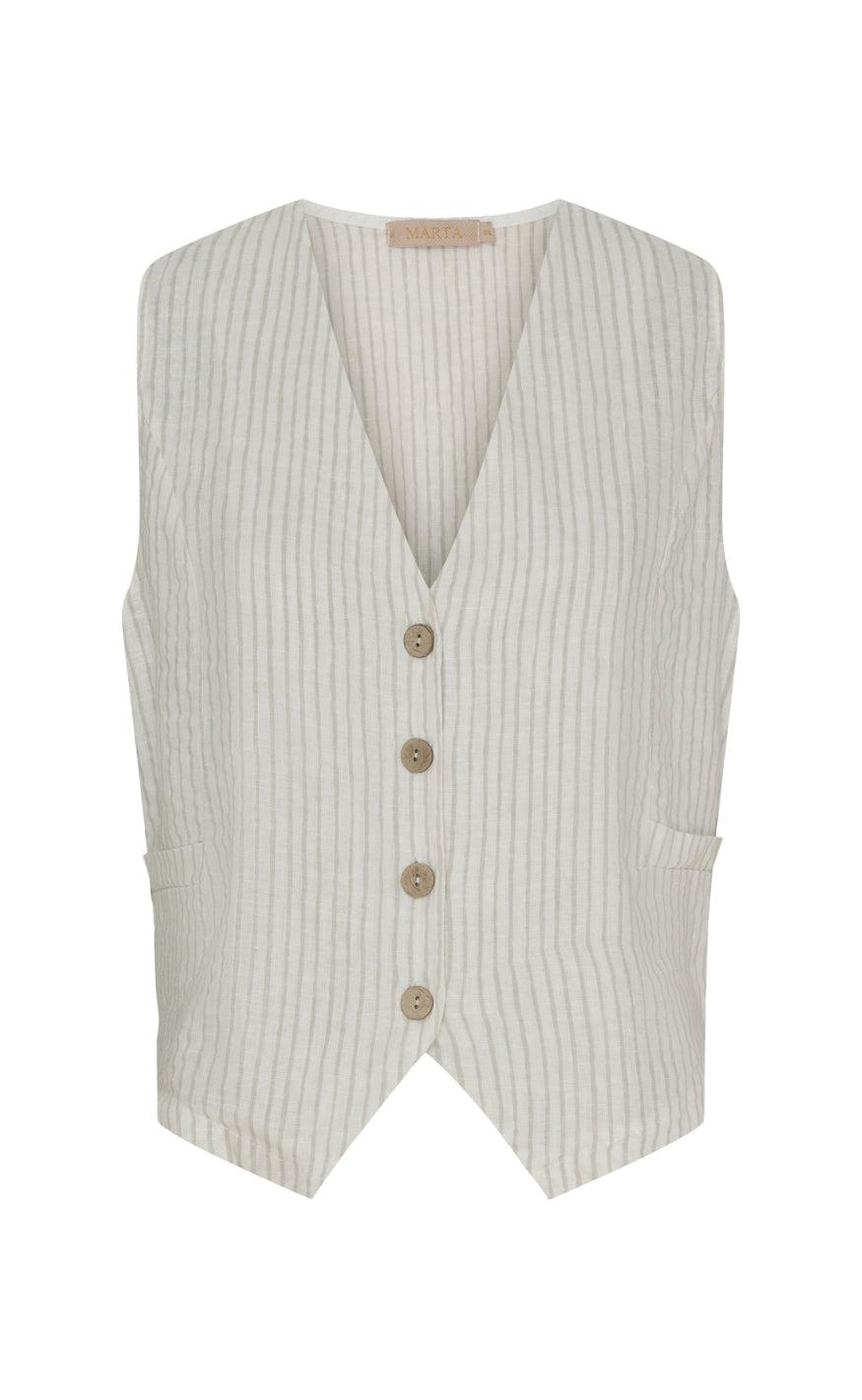 Marta Du Chateau Vest - Edel - Stripe Grey