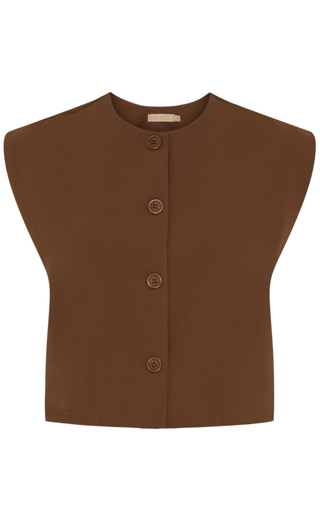 Marta Du Chateau Vest - Smilla - Dark Brown