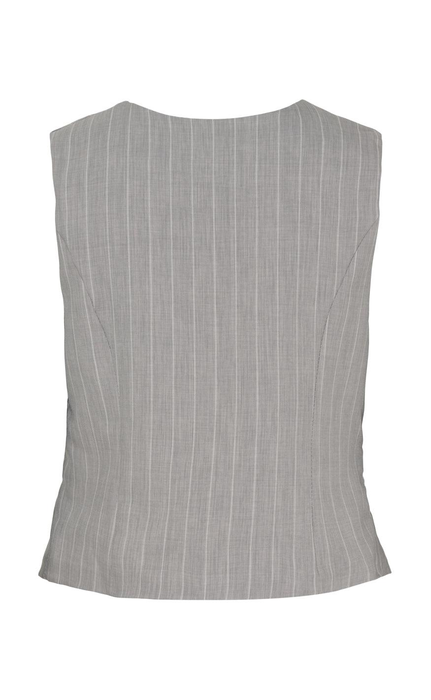 Marta Du Chateau Vest - Solveig - Light Grey Stripe
