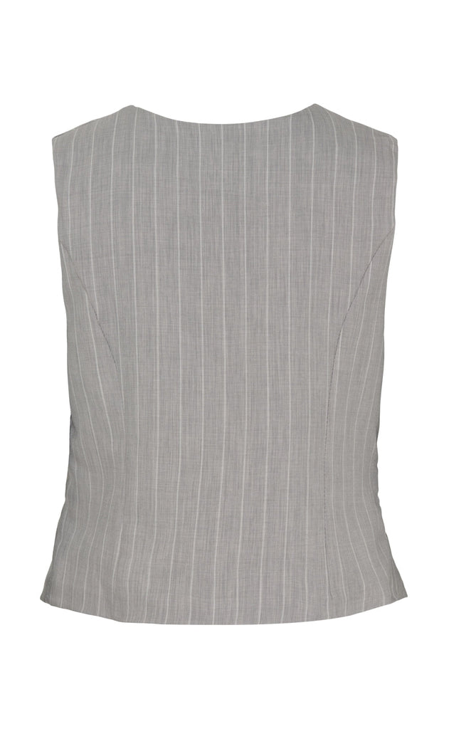 Marta Du Chateau Vest - Solveig - Light Grey Stripe