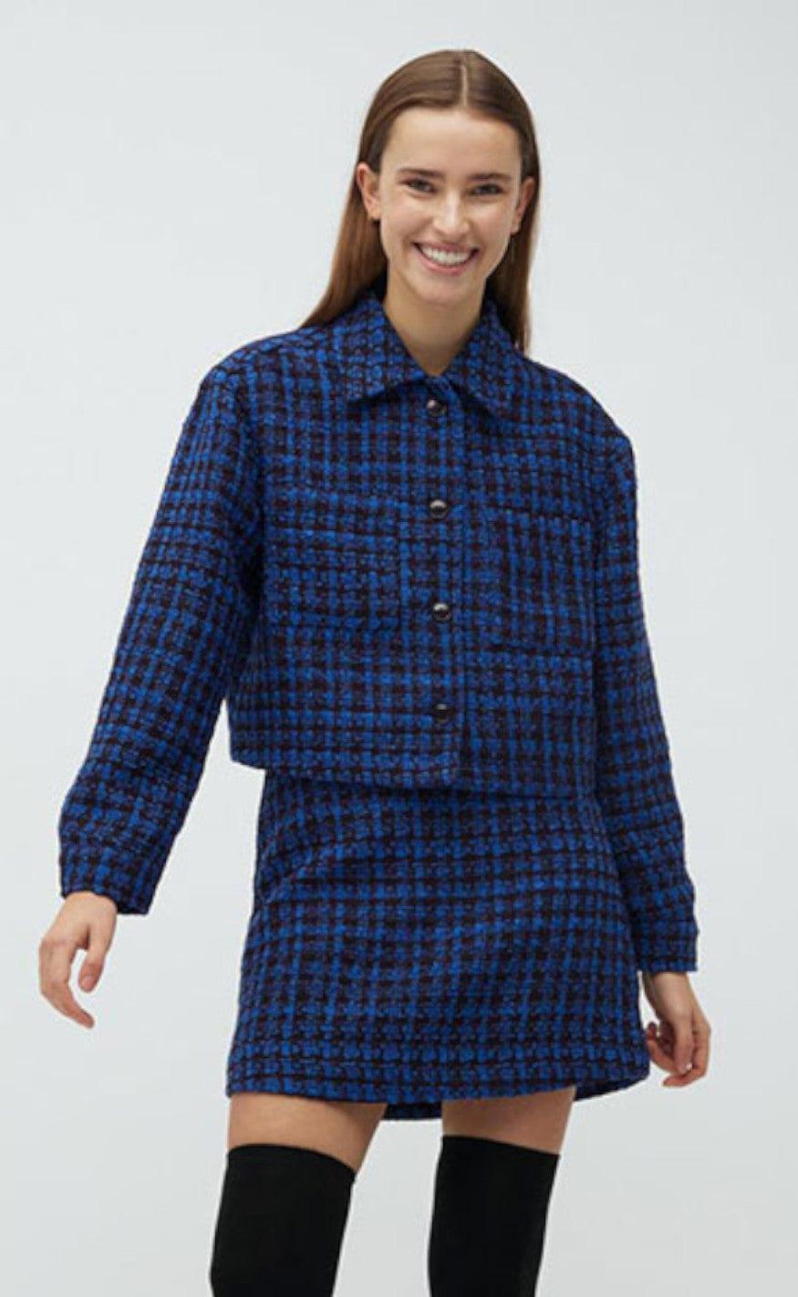 MbyM Blazer - Vivika-M - Blue Houndstooth