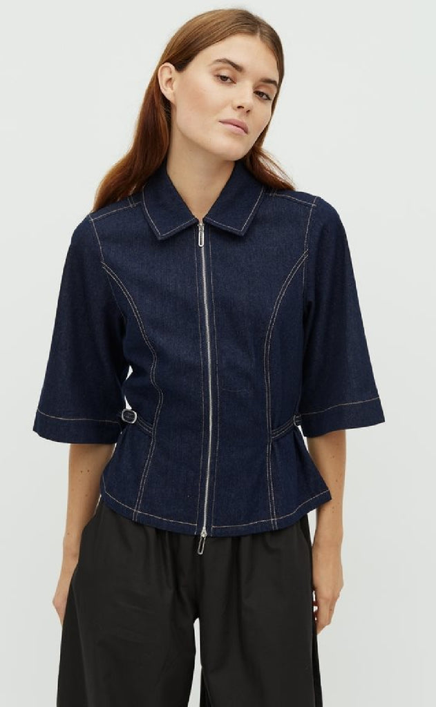 MbyM Bluse - Eirlys-M - Dark Unwashed Denim