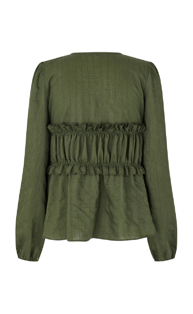 MbyM Bluse - Pipa-M - Pine Green Black Stripe