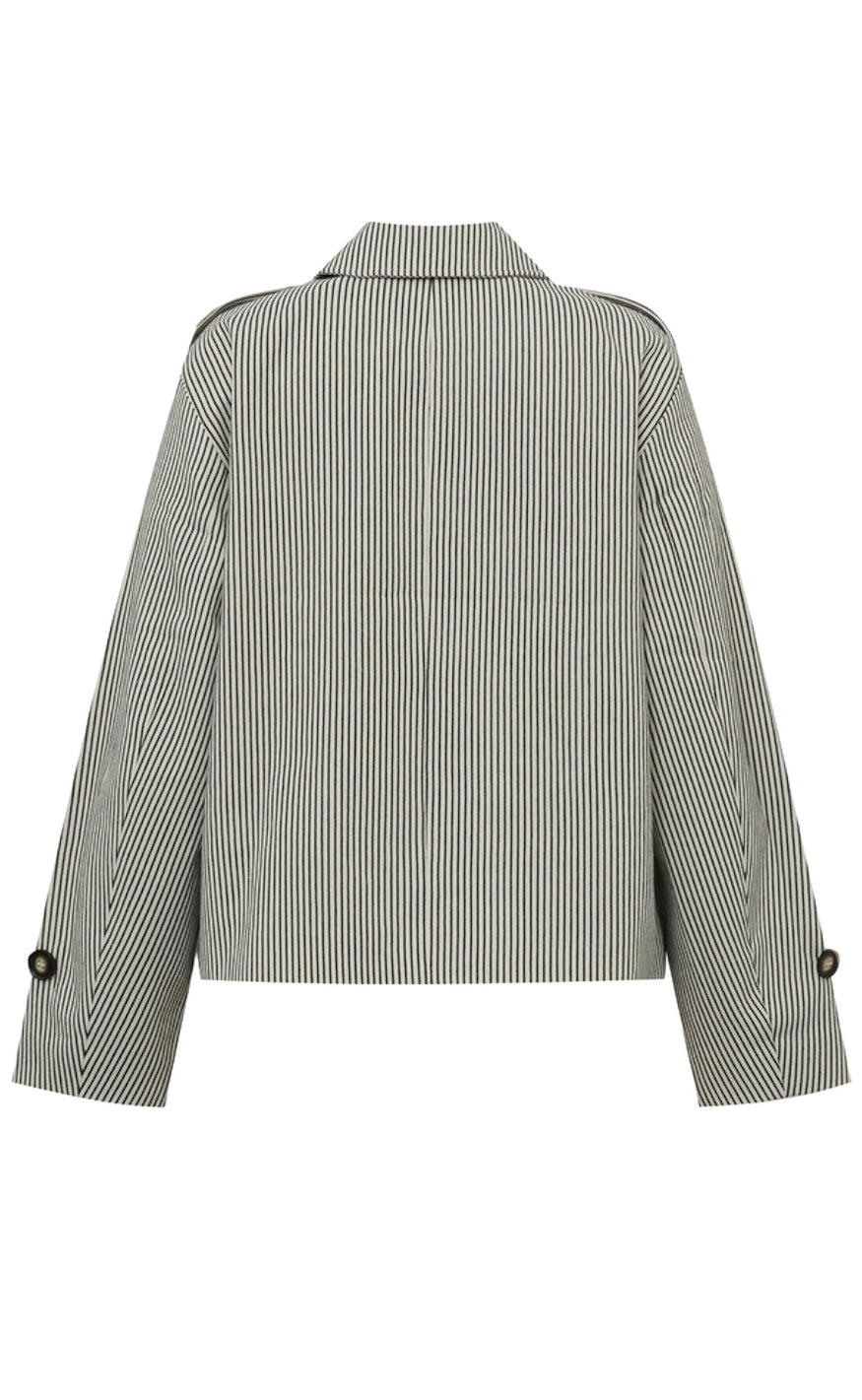 MbyM Jakke - Becker - Black Beige Stripe
