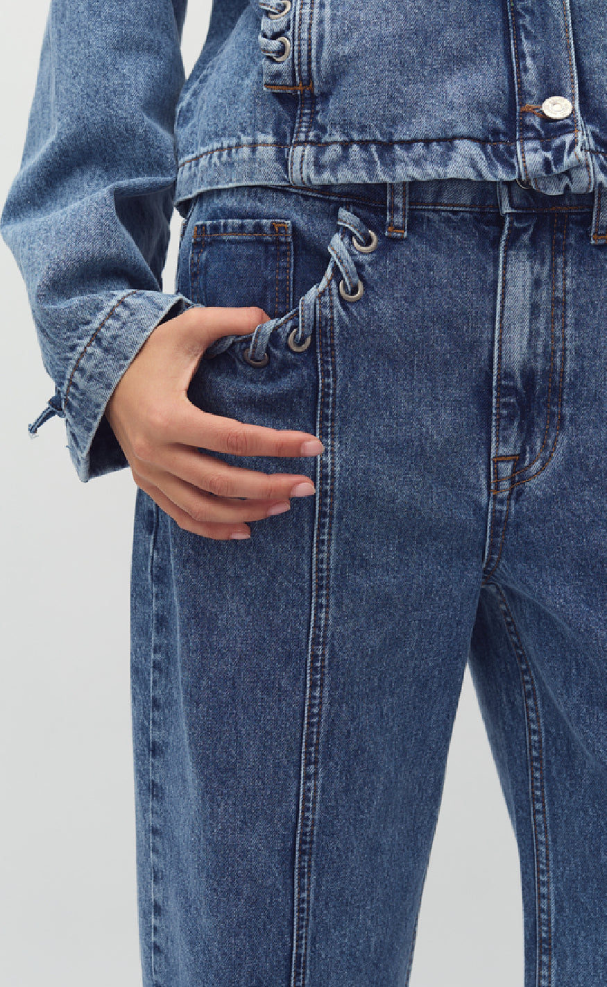 Mbym Bukser - Wallia-M - Mid Blue Vintage