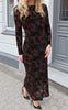 Say INA Copenhagen Kjole - Rie Mesh - Brown Flower
