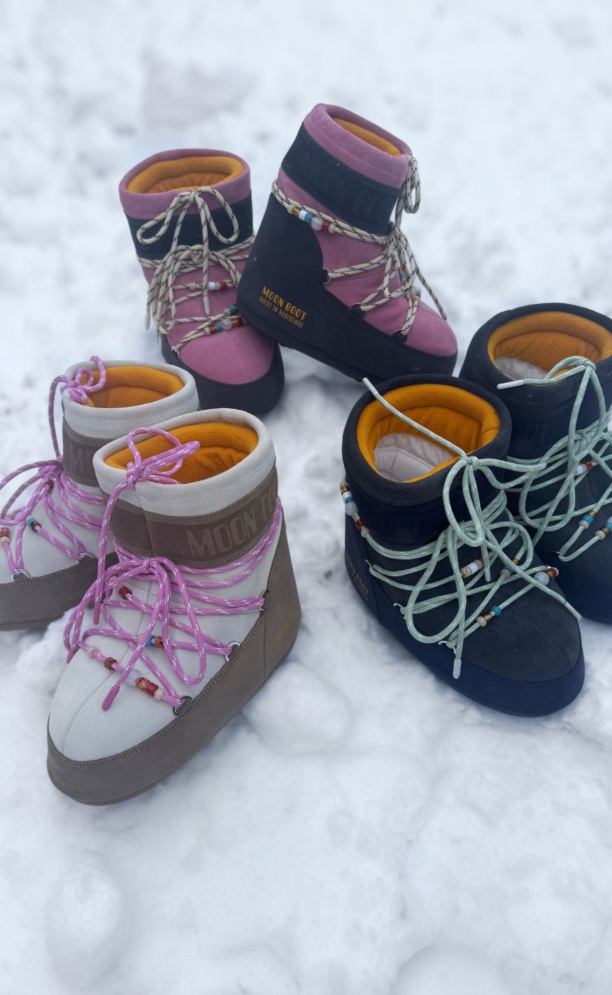 Moon Boot Støvler - MB x Gir Low - Grey/Rose