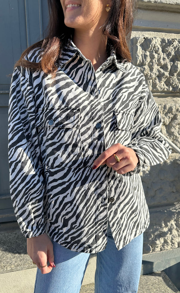 Moves Skjorte - Noliana Zebra Denim - Black
