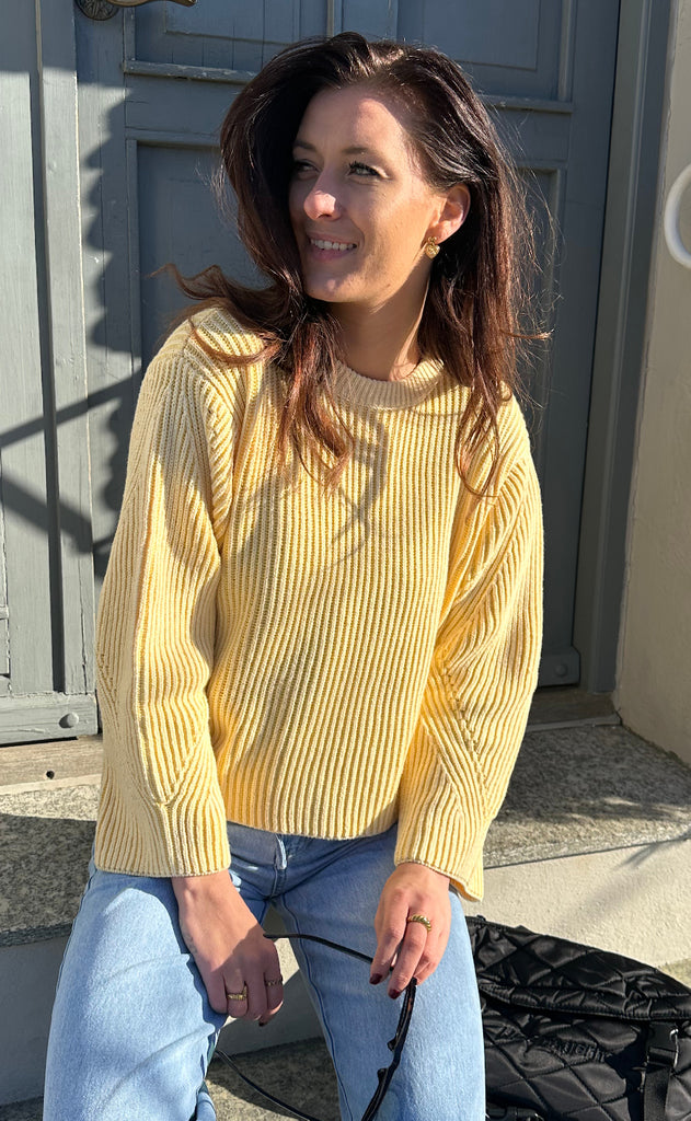 Moves Striktrøje - Colina Jumper - Pastel Yellow
