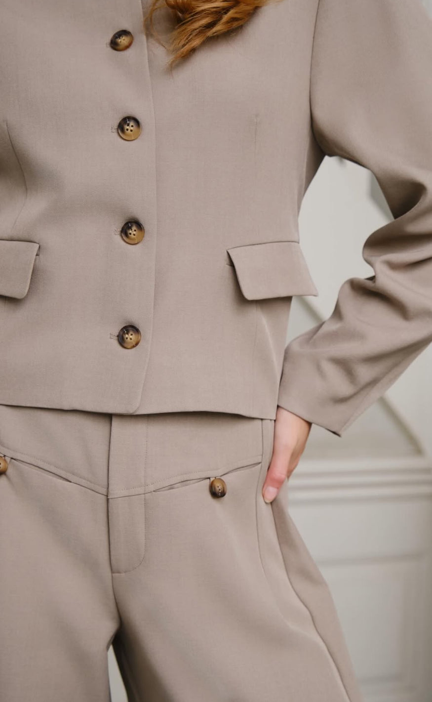 Neo Noir Bukser - Massie Structure - Warm Grey