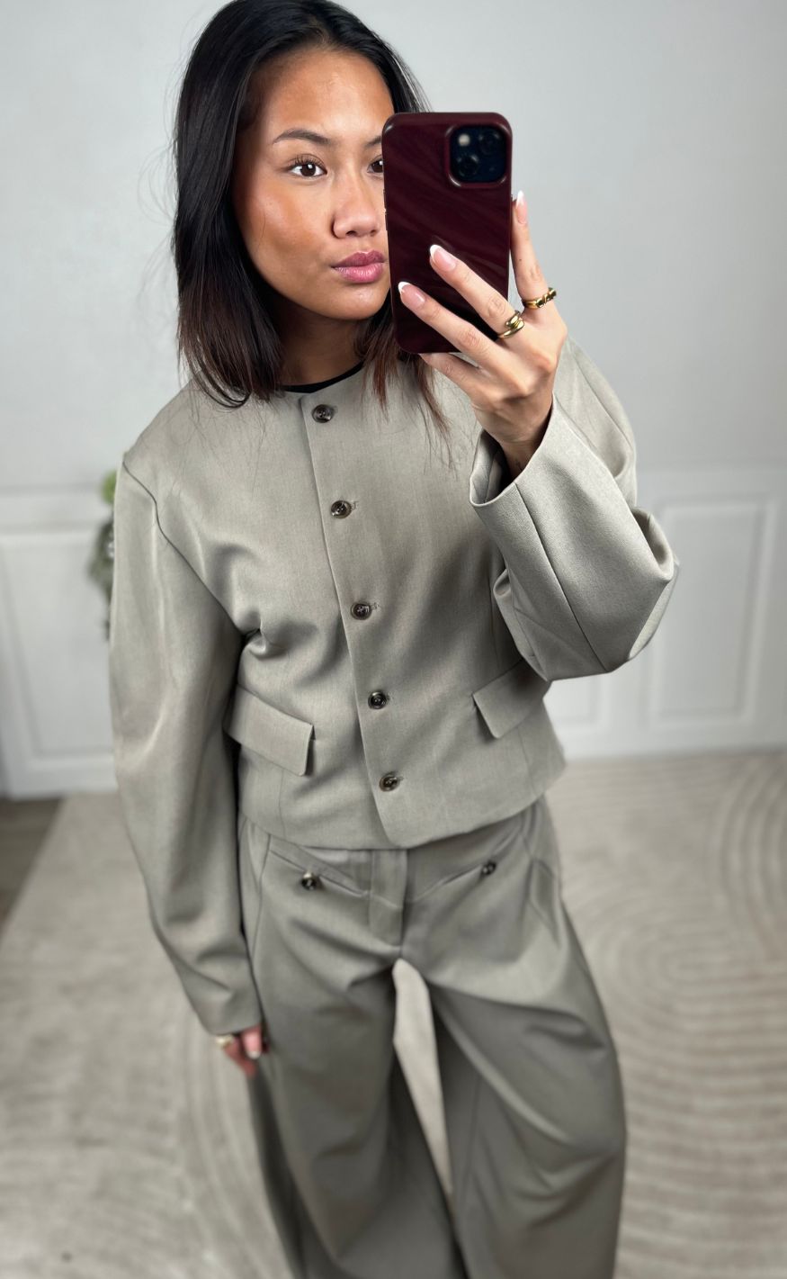 Neo Noir Blazer - Aranti Structure Curve - Warm Grey