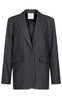 Neo Noir Blazer - Gaby Pinstripe - Antracit Melange