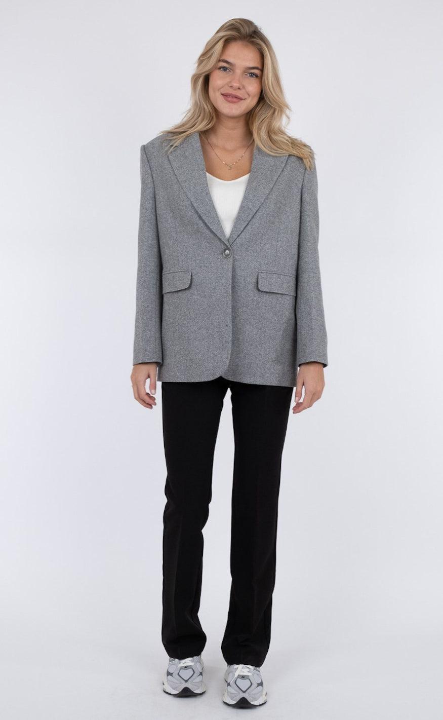 Neo Noir Blazer - Gaby Structure - Grey Melange
