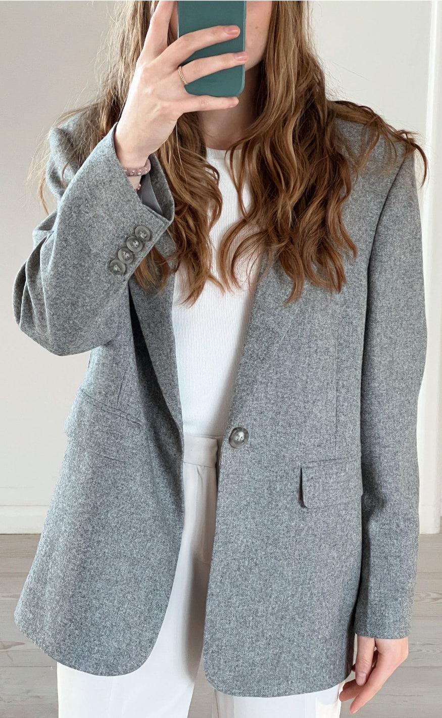 Neo Noir Blazer - Gaby Structure - Grey Melange