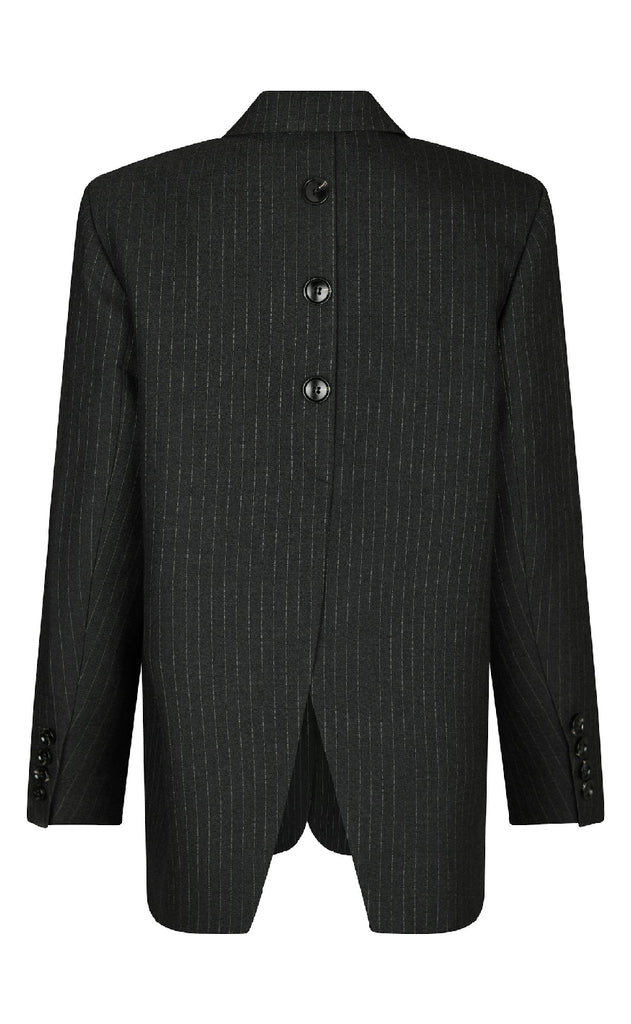 Neo Noir Blazer - Marielle Button Back- Antracit
