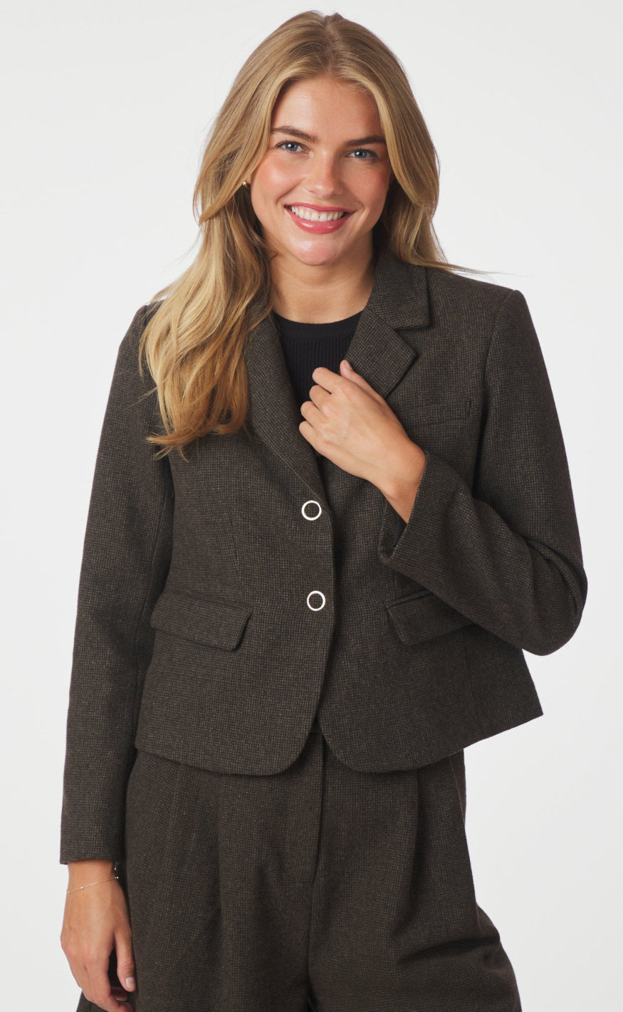 Neo Noir Blazer - Waed Mini - Brown Melange