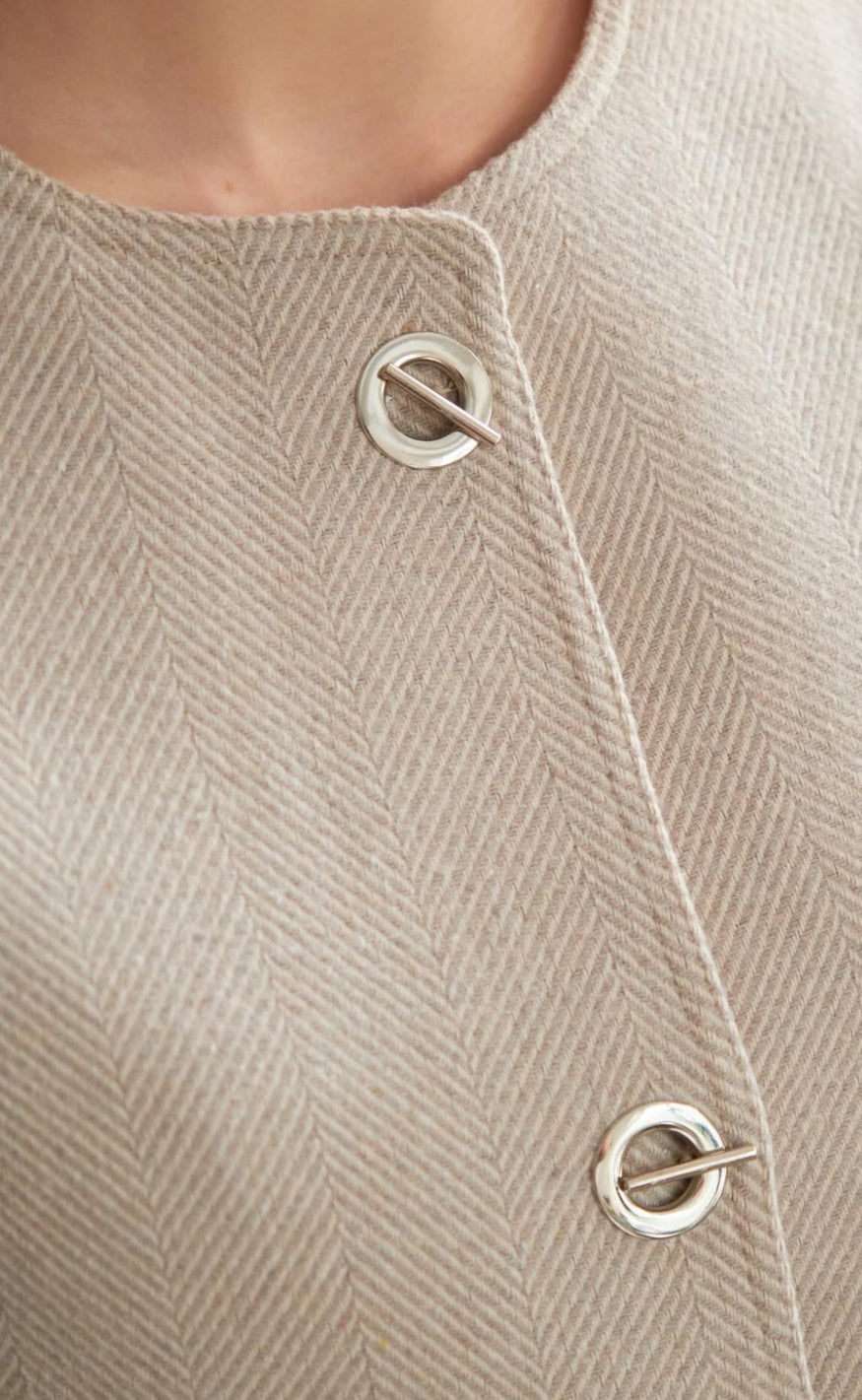 Neo Noir Blazer - Xanthe Light Herringbone - Sand