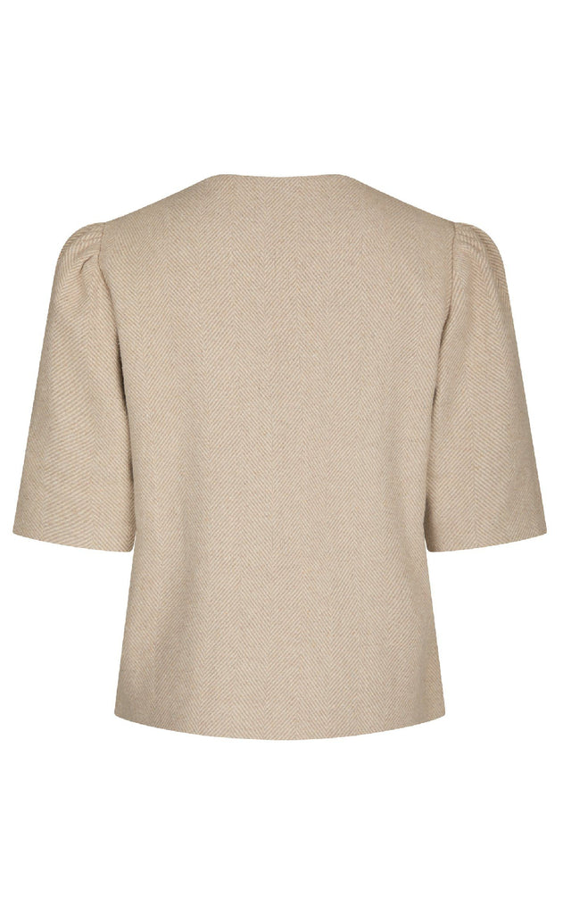 Neo Noir Blazer - Xanthe Light Herringbone - Sand