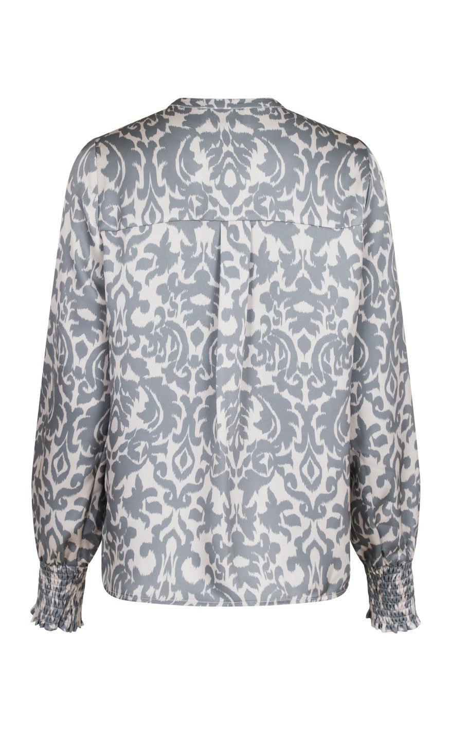 Neo Noir Blouse - Kala Flower Blur - Dusty Army