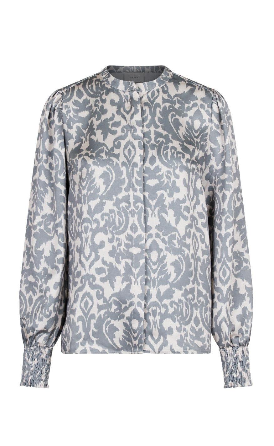 Neo Noir Blouse - Kala Flower Blur - Dusty Army