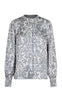 Neo Noir Blouse - Kala Flower Blur - Dusty Army
