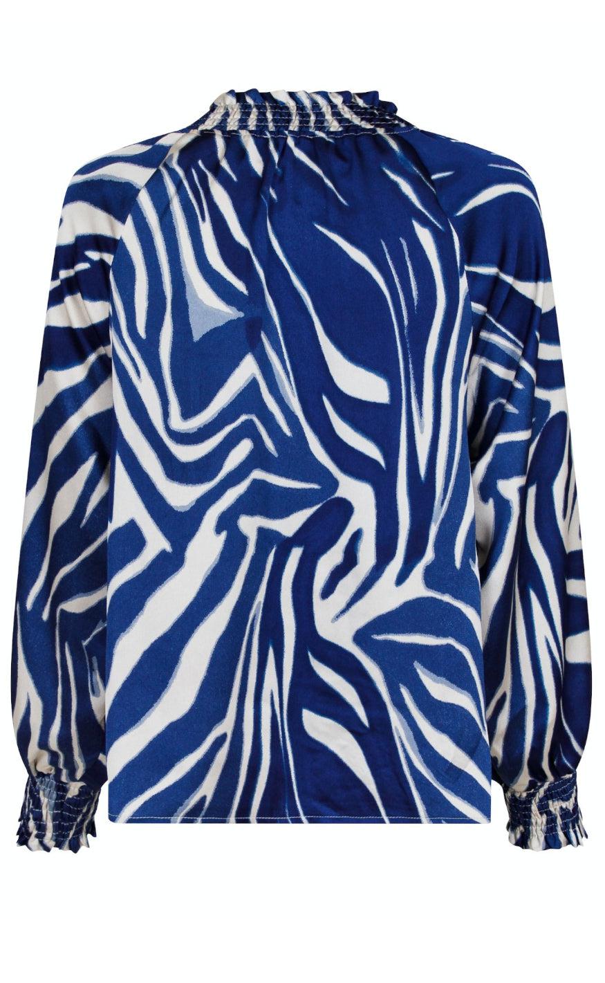 Neo Noir Blouse - Stone Wave Line - Blue