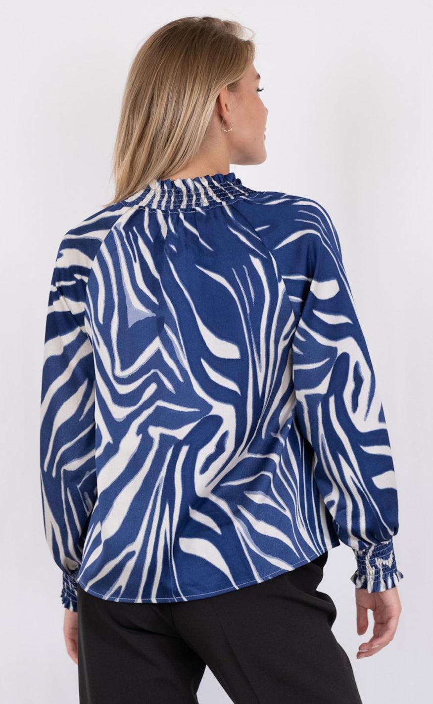 Neo Noir Blouse - Stone Wave Line - Blue