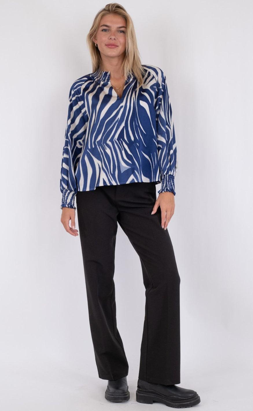Neo Noir Blouse - Stone Wave Line - Blue