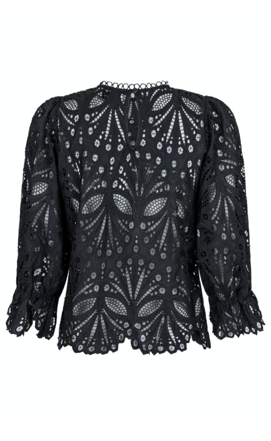 Neo Noir Bluse - Adela Embroidery - Black