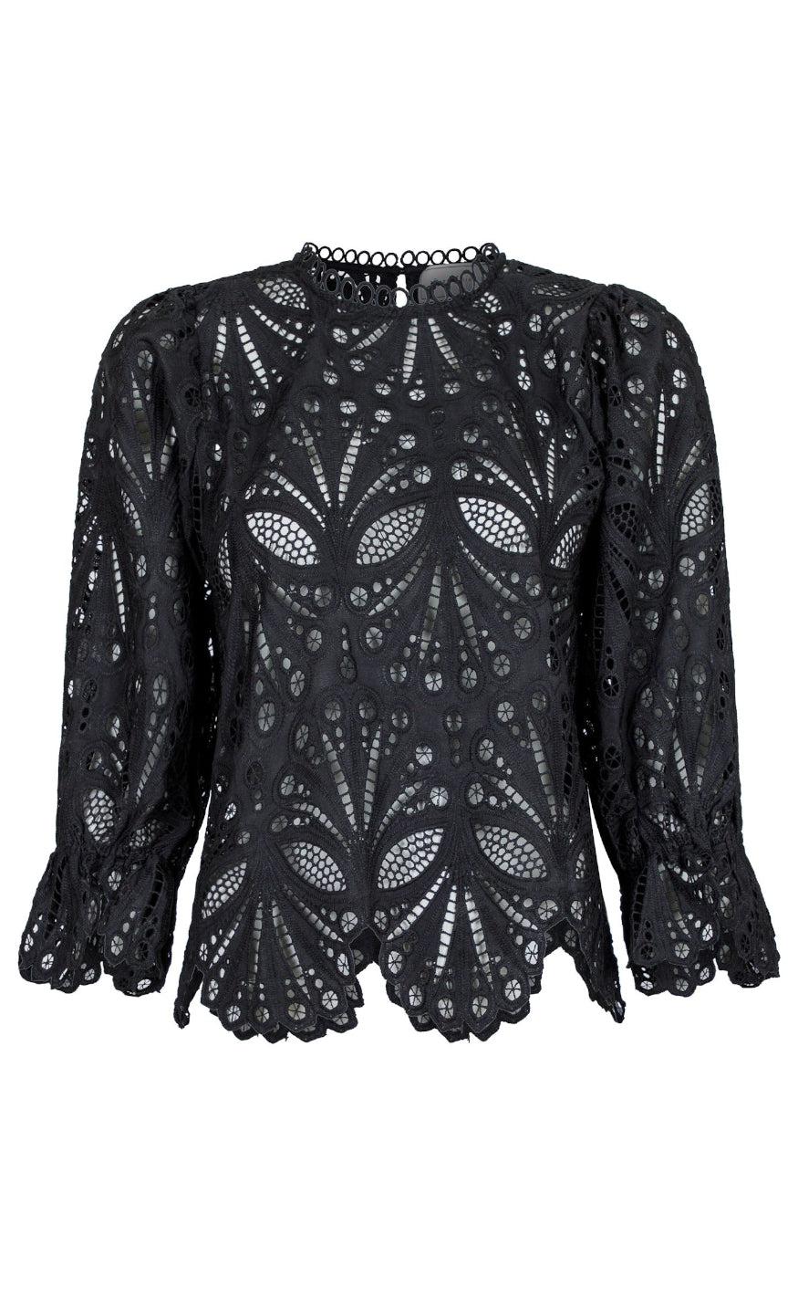 Neo Noir Bluse - Adela Embroidery - Black
